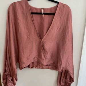 Free people bell sleeve top silky